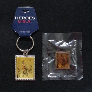 HEROES of 9/11 ~ Postal PIN & KEYCHAIN ~ Brand NEW